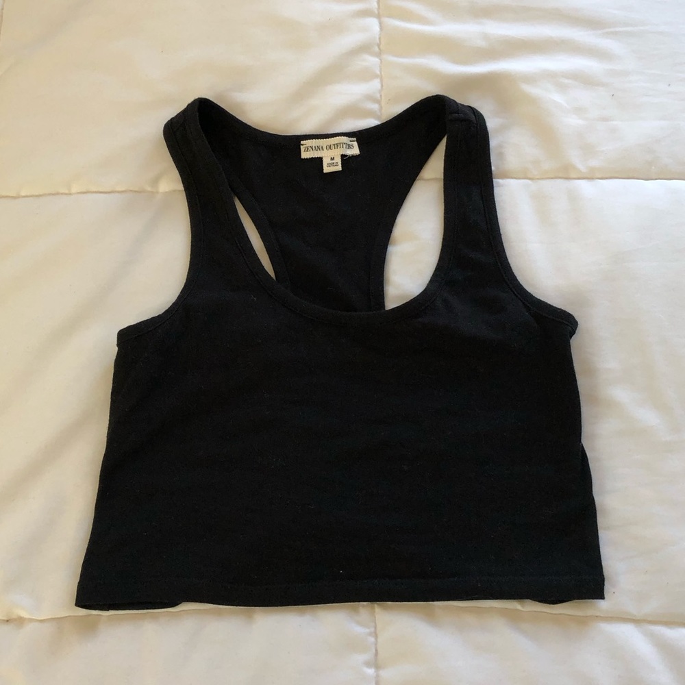 Black Crop Tank Top